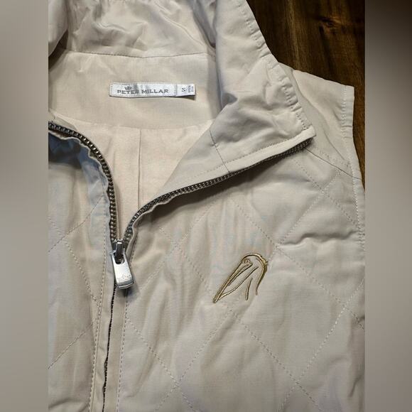Peter Millar Woman's Quilted Pockets Tan Vest Size Small Golf EUC - Picture 4 of 8